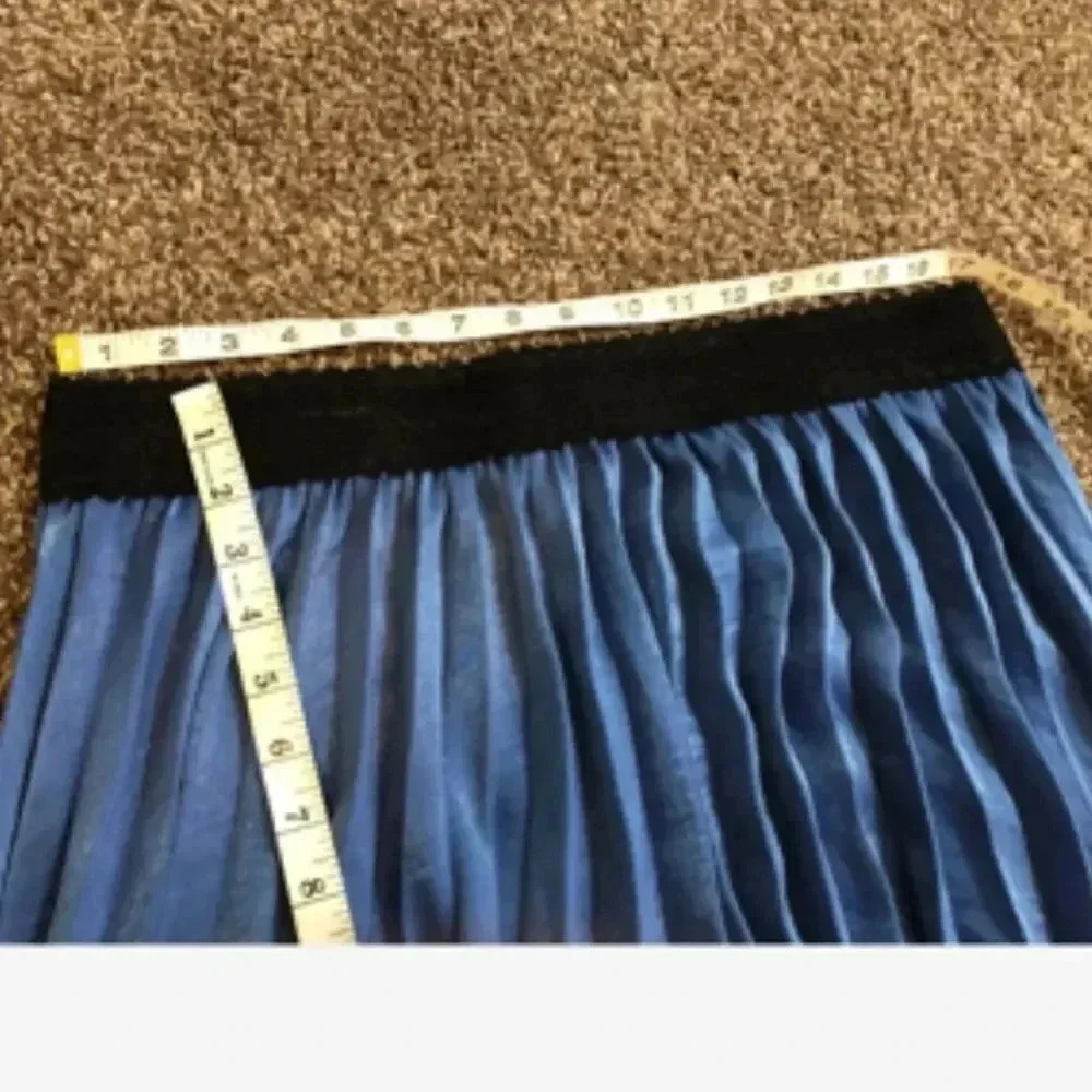 Jesse & J Skirt Pleated Accordion Midi‎ Length Periwinkle Blue - Picture 5 of 11